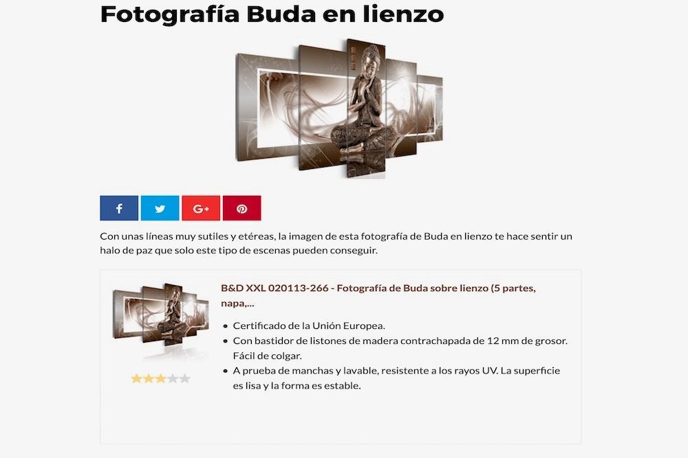 fichas de tus productos.